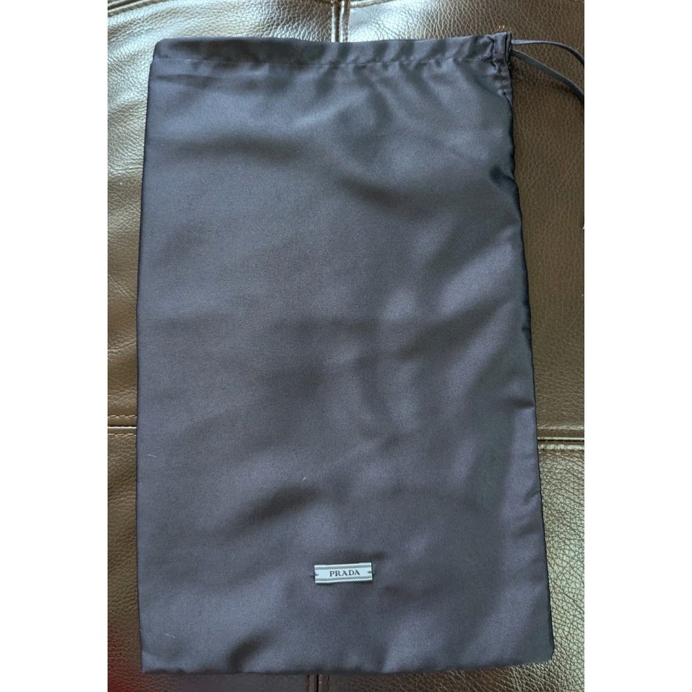 PRADA Navy Satin Finish Drawstring Dust‎ Cover Travel Bag 14" X 8.5"